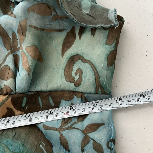 VTG Breakin' Loose Dress Sz 16 Cracked Glass Knit V Neck Bias cut Fairy Ruffles - Picture 12 of 16